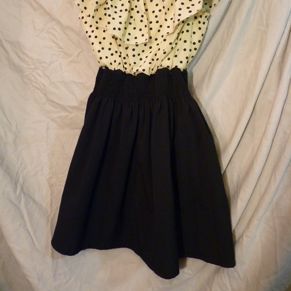 Allegra K size Large Polka Dot Cinched Dress - Picture 4 of 4